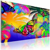 Tableau papillons exotiques - 120 x 80 cm - Multicolore