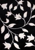 Tapis shaggy motif fleur noir - 160x230 cm