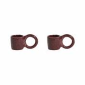 Tasse à espresso Donut Small / Ø 6 x H 5,5 cm - Lot de 2 - Petite Friture rouge en céramique