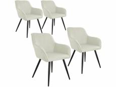 Tectake 4 chaises marilyn aspect lin noir - beige/noir 404675