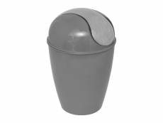 Tendance - mini-poubelle de salle de bain 1.7l avec couvercle à bascule - gris