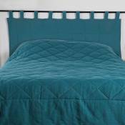 Tête de lit à pattes en 100% lin - Bleu Foncé - 160 x 70 cm