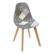 The Home Deco Factory - Chaise Diner Patchwork Grise