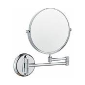 Tigrezy - loupe télescopique pliante salle de bains maquillage miroir - 8 pouces 10x télescopique - argent blanc