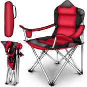 Tresko - Chaise de camping pliante rouge jusqu'à 150
