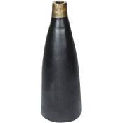 Vase Décoratif de Forme Conique Noir en Terre Cuite de 54 cm de Hauteur au Style Moderne Beliani