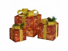 Vidaxl boîtes-cadeaux de noël décoratives 3 pcs
