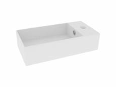 Vidaxl lavabo de salle de bain avec trop-plein céramique blanc mat 146987
