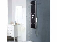 Vidaxl panneau de douche verre 25 x 44,6 x 130 cm noir