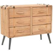 Vidaxl - Tiroir en bois avec conception de valise équipée de 6 tiroirs de style rétro