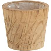 Zen Et Ethnique - Cache pot en bois naturel 15 cm