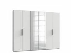 Armoire de rangement lisbeth 4 portes blanc 2 miroirs 300 x 236 cm hauteur 20100891987