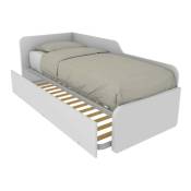 ART.1064R - Canapé-lit simple 80x190 avec deuxième lit gigogne - blanc - blanc