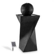 Blumfeldt - Fontaine solaire sur socle de basalte avec boule déco (200 l/h, lumière led, batterie) - Ardoise Noire