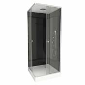 Cabine de douche en forme de carré - Noir - 90 x 90 x 230 cm