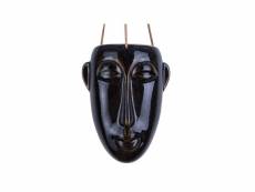 Cache-pot design suspendu mask allongé - h. 25,5 cm - brun foncé