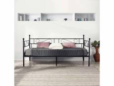 Canapé-lit simple en métal - 90x190 cm - noir