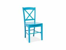 Chaise avec dossier en croix - 40 x 36 x 85 cm - bleu