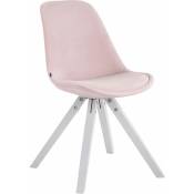 Chaise élégante avec carrés blancs design carré et siège de velours différentes couleurs colore : ROSE