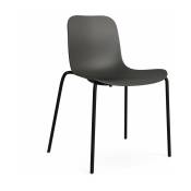 Chaise en aluminium noir et coque en polypropylène