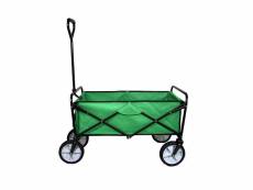 Chariot de jardin à 4 roues vert pliable brouette utilité chariot de transport jardin - 98 x 53 x 116 cm - capacité 70 kg - imperméable [paire de 2524