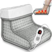 Chauffe-pieds Gris avec 6 niveaux de température & minuterie Chauffage des pieds électrique Protection contre la surchauffe & Arrêt automatique