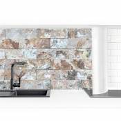 Crédence adhésive - Natural Marble Stone Wall Dimension HxL: 60cm x 150cm Matériel: Magnétique