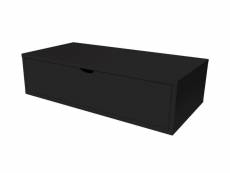 Cube de rangement bois 100x50 cm + tiroir noir CUBE100T-N