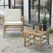 Decoclico Factory - Table basse carrée en bambou naturel