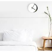 Designobject - Horloge murale design moderne minimal rond noir blanc Eclissi