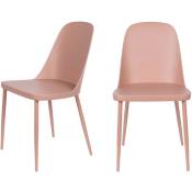 Drawer - Lot de 2 chaises en résine et métal - Pip - Couleur - Rose