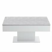 FMD - Table basse Gris béton et blanc Gris