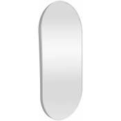 Helloshop26 - Miroir mural ovale 40 x 80 cm blanc mat - Blanc