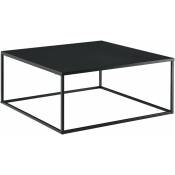 Helloshop26 - Table basse carrée salon en métal 85 x 85 cm noir mat - Métal
