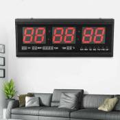Horloge murale led numérique avec date et température - Pour salon et cuisine - 3' - 2,5 w