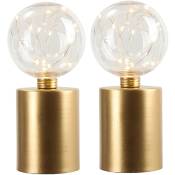 Jhy Design - Lot de 2 lampes de bureau sans fil alimentées par piles, 21,5 cm, or