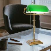 Lampe de banquier ancienne lampe de table en laiton