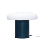 Lampe de table en verre et fer bleu foncé et blanc