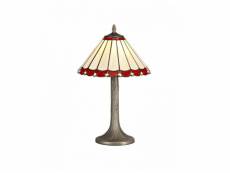 Lampe de table tiffany calais 1 ampoule rouge 41 cm