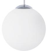 Lampe Suspension Boule 40 cm en Verre Blanc E27 40W Design Intemporel et Universel pour Intérieurs Modernes Scandinaves et Vintage Beliani Blanc