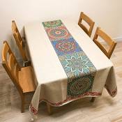 LINGZHIGAN Nappe Tissu Coton Tissu de chanvre Art Table