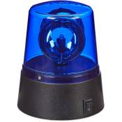 Lumière bleue led, gyrophare avec réflecteur pivotant, éclairage de fêtes,avec batteries, bleue - Relaxdays