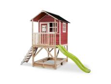 Maisonnette en bois pour enfants Loft 500 Rouge - Exit Toys