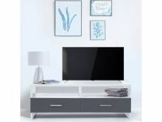 Meuble tv falko bois blanc et gris