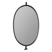 Miroir ovale en métal - Lara - Couleur - Noir - White Label