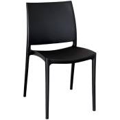 Okaffarefatto - Chaise Altea en plastique noir, modèle confort