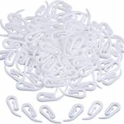 Outus 100 Crochets de Rideaux en Plastique Blanc 2,8