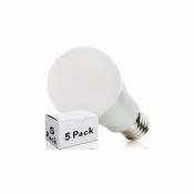 Pack 5 Ampoules LED E27 7W 630Lm 6000ºK 30.000H [HO-ED-B3-E27-7W-CW-PK5-AP] | Blanc chaud (HO-ED-B3-E27-7W-CW-PK5-AP)