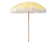 Parasol de jardin ⌀ 150 cm jaune et blanc mondello