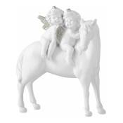 Paris Prix - Statuette Design cheval & 2 Anges 18cm